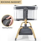 Jimglo 3-in-1 Baby Bassinet  Bedside Sleeper   Rocking Bassinet  Full Mesh
