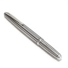 Vintage Platinum Pocket Fountain Pen 18k Wg Etched Silver Stripe M Nib Engraved