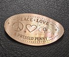 Peace Love   Pressed Penny Smashed   Elongated Penny