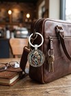 Saint Michael Archangel Keychain  Catholic Guardian Angel  Sword   Shield Design