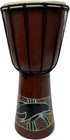 Djembe Drum Bongo Congo 12  Hand Carved Paint African Aboriginal Wood Clearance