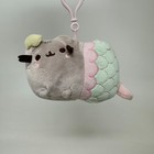Gund Pusheen Mermaid Clip On Plush Stuffed Animal Pink Green Cat Keychain Toy 5 