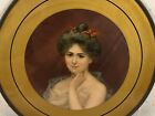 Vintage Antique Victorian Framed Flue Cover W  Young Woman Beauty Decoration
