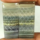 22 95cts 100  Natural Carved Fluorite Pair Cushion Cab Rare Gemstones 11x14x03mm