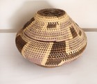 Mid Century African Zulu Basket   Lid Traditional  12   Round  Hand Woven Plants