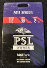 2019 Baltimore Ravens Season Ticket Holder Pass   Collector Box Seats 1 2 Used 