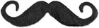 Black Polyester Handlebar Mustache - Easy Peel And Stick For Parties   Costumes