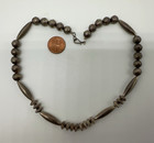 Vtg Navajo Sterling Silver Pearl Bench Bead 16  Necklace 14 6g  g27