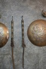 Rare Antique Islamic Ottoman Brass Shields Warrior Set Repousse Decorative Arm