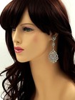 Clear Crystal Rhinestone Bridal Wedding Chandelier Drop Dangle Earrings Silver