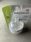 Baby Brezza Stage 2 3  Months Medium Flow Silicone Bottle Nipples Bpa Free X2