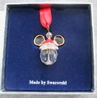 Art Of Disney Swarovski Crystal Mickey Red Santa Hat Christmas Ornament - Nib