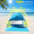 Beach Tent  Upf 50  Easy Pop Up Beach Shade Beach Tent  Sun Shelter Instant P   