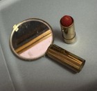 Vintage Pearl   Rhinestone Lipstick  Holder   Mirror  