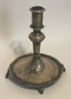 Unusual Ca  1690 Antique Late 17th Century Spanish Brass Footed Candlestick