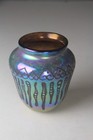 Art Glass Studio Purple Iridescent Glass Vase Signed By Artist