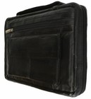 New Large Black Genuine Leather Bible book Cover Case Zippered Organizer