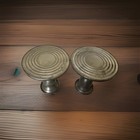 Vintage Web Pewter Weighted Candlestick Holders Pair Taper Candle Stand Set