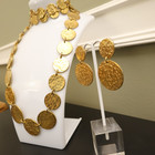 Joan Rivers Jewelry Set Hammered Discs Necklace Earrings Goldtone Coins Signed