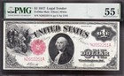 Amazing Crisp High Grade 1917  1  sawhorse  Us Legal Tender Note  Pmg 55 Epq 