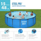 Bestway Steel Pro Max 15  X 48  Round Above Ground Swimming Pool For Backyard 
