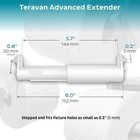 Teravan Advanced Extender For Extra Large Toilet Paper  Converts Holder White 