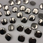Vtg Silver Toned Square Metal Shank Buttons W  Rounded Edges 20mm Lot Of 6 D820l