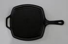 Lodge 8sgp Usa Cast Iron Square Grill Pan 10 5 Inch Skillet With Helper Handle