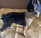 Vintage Cast Iron Boston Terrier Coin Bank - Antique Original - Dog - Doorstop