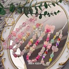 Phone Charms Cute Beaded Phone Lanyard Wrist Strap Aesthetic Cellphone Keychain 