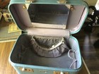 Vintage 1950 s  Towncraft Blue Train Case Hard Makeup Suitcase Luggage