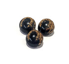 One Antique Black Glass Talon Button Nbs Diminutive With Gold Luster Tiny Dimi