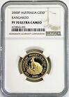 2000 Gold Australia 574 Minted  50 Kangaroo 1 2 Oz Coin Ngc Proof 70 Ultra Cameo