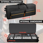 73 76 Key Keyboard Case With Wheels   Adjustable Shoulder Straps    Padded Rolling