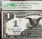 1899  1 Silver Certificate  black Eagle  Large Note F  234 Pmg 35