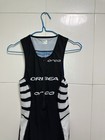 Orca Orbea White Black Blue Trisuit Padded Cycling Bibshorts Race Suit Size S