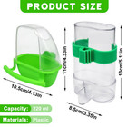 2pcs Bird Water Dispenser Parakeet Water Feeder For Cage Plastic Bird Food Fe