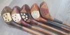 5 Antique Vintage Fancy Face Golf Clubs Driver Brassie Spoon Macgregor Wilson
