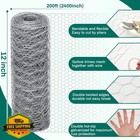 Glikceil 12 x200ft Chicken Wire Fencing Galvanized Hardware Cloth Mesh