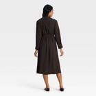 Women s Long Sleeve Tie-waist Midi Dress - A