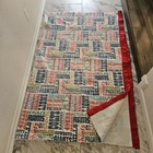 Vintage Nfl All Teams 1970-80s Fleece Blanket 86    X 67    With Red Trim Full Queen