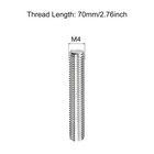 15pcs M4-0 7 X 70mm Length Fully Threaded Rod  304 Stainless Steel Right Hand