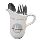 American Pantry Vtg 80s Mother Goose Utensil Holder Kitchen Country Farm Decor 
