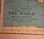 Authentic  the World  Vintage Antique 1937 Rand Mcnally World Atlas Map 