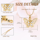 Cremation Jewelry For Ashes - Memorial Keepsake Butterfly Necklace Urn Pendant F