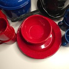 Metal Enamel Camping Plates Bowls Cups Pots Pans Lot Speckled Multicolor