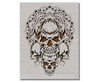 Vintage Mandala Skulls Stencil Template Reusable 8 5 X 11 Inches For Painting