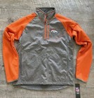 Nfl Team Apparel Broncos Football Quarter Zip Fleece Lined Pullover Jacket M