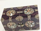 Vtg Asian Traditional Korean Mother Of Pearl Inlay Lacquer Wood Jewelry Box 