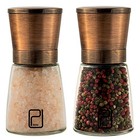 Premium Salt And Pepper Grinder Set - Best Copper Stainless Steel Mill For 